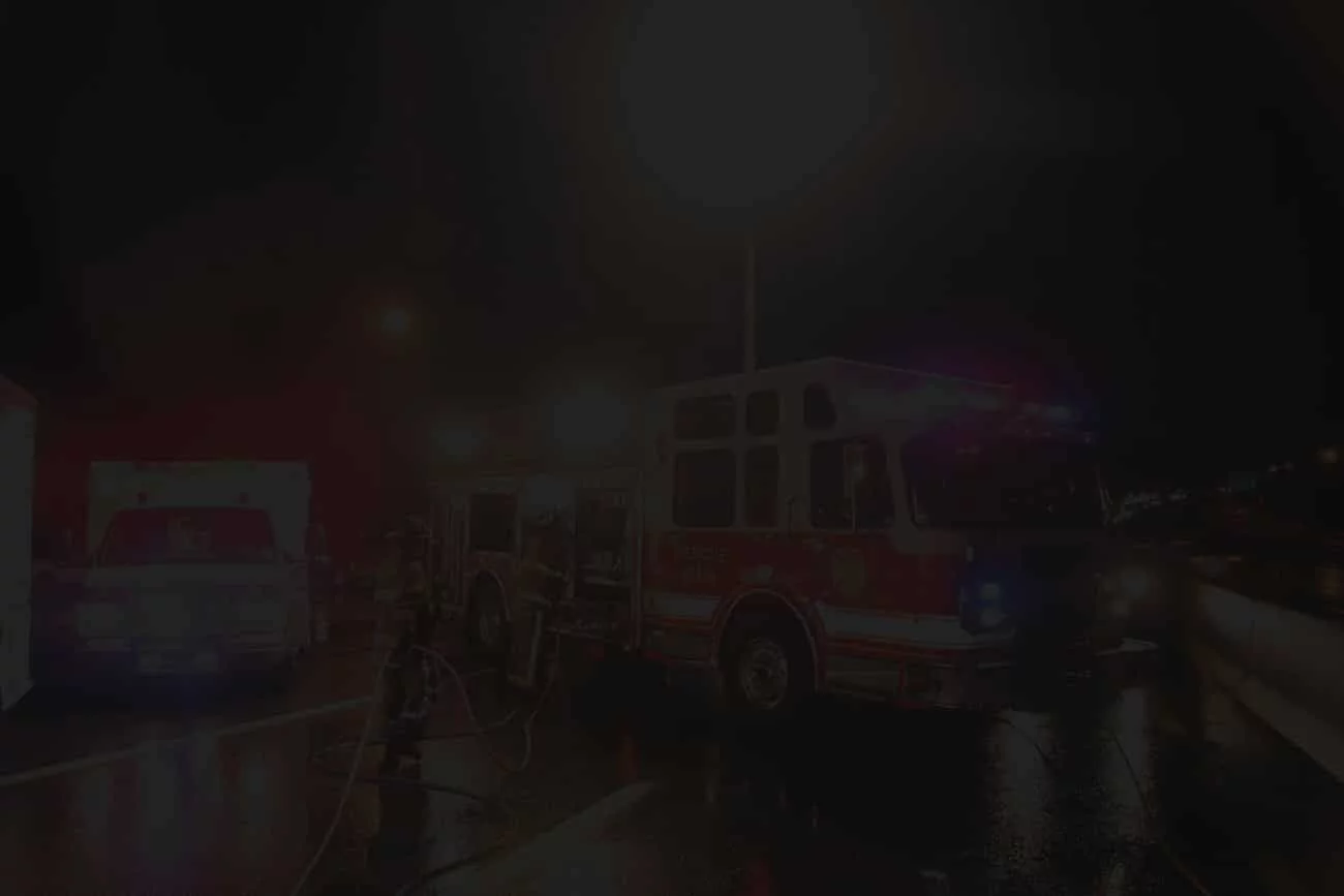 Emergency vehicles and fire fighters For Background